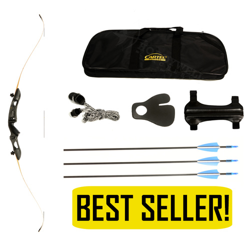 Cartel Beginners Recurve Bow Package [Bow Length: 54"] [Hand: Left Hand] [Poundage: 16lb]